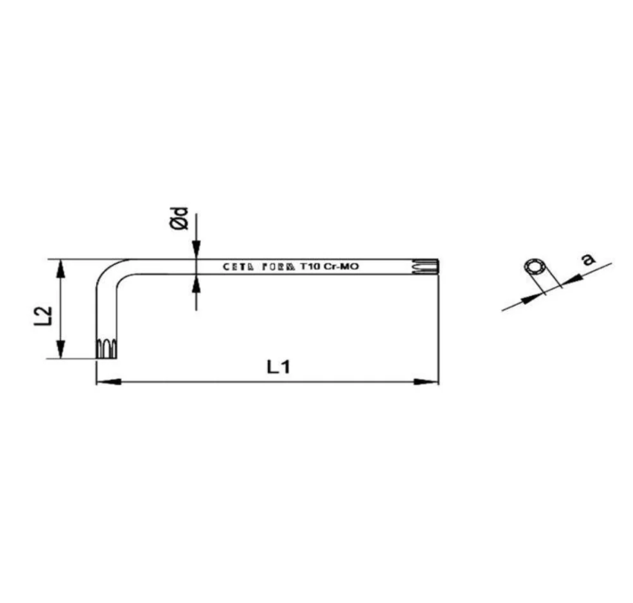 Ceta Form T30 X 70 Mm Star (Torx) Key – Made In Turkey – Model 730