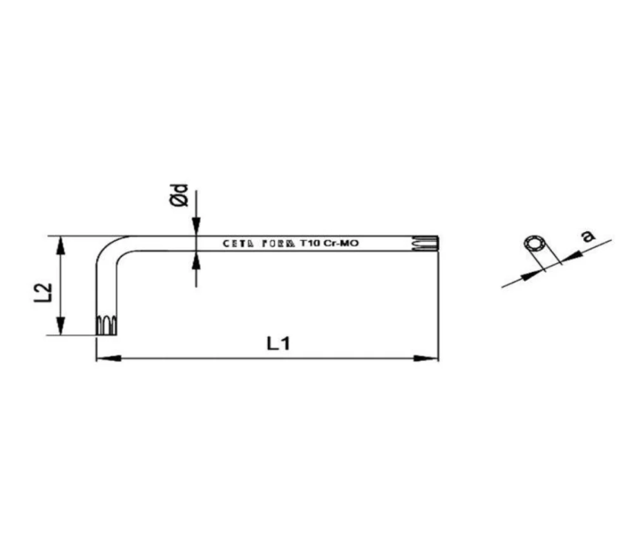 Ceta Form T6 X 42 Mm Star (Torx) Key – Made In Turkey – Model 706
