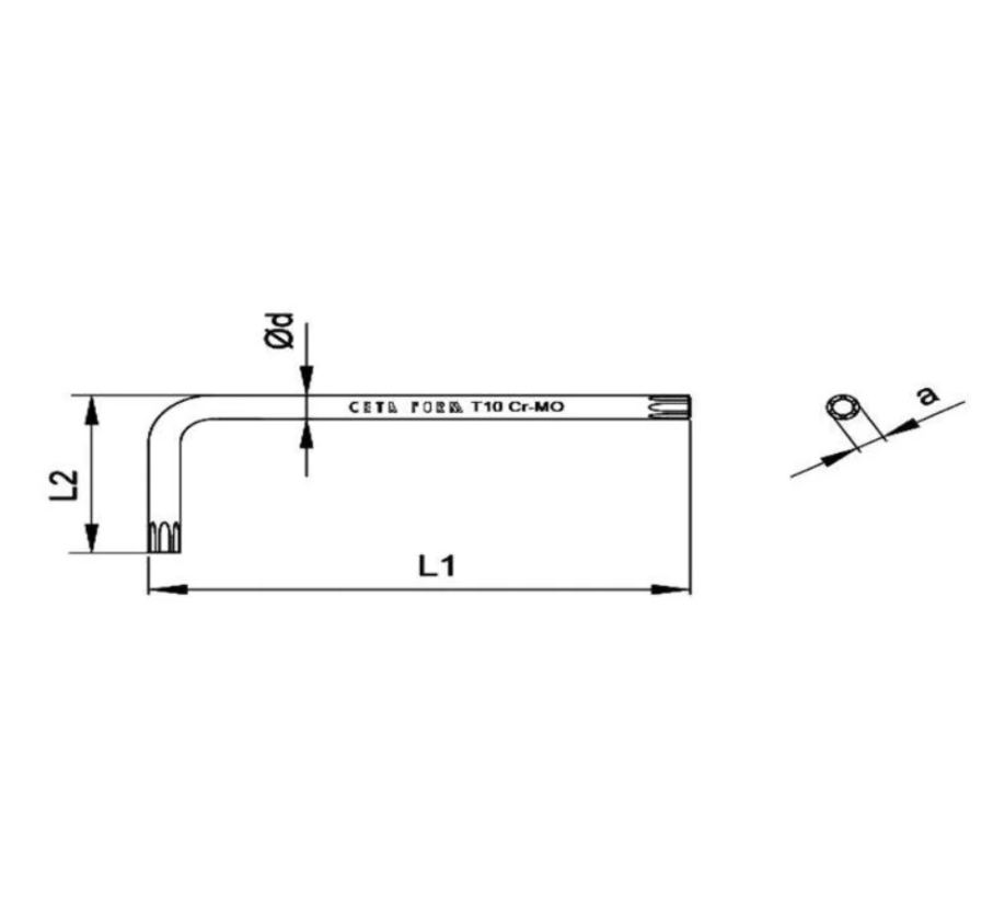 Ceta Form T15 X 54 Mm Star (Torx) Key – Made In Turkey – Model 715