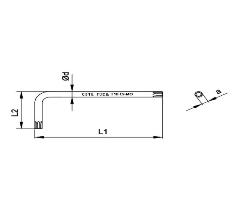Ceta Form T45 X 83 Mm Star (Torx) Key – Made In Turkey – Model 745