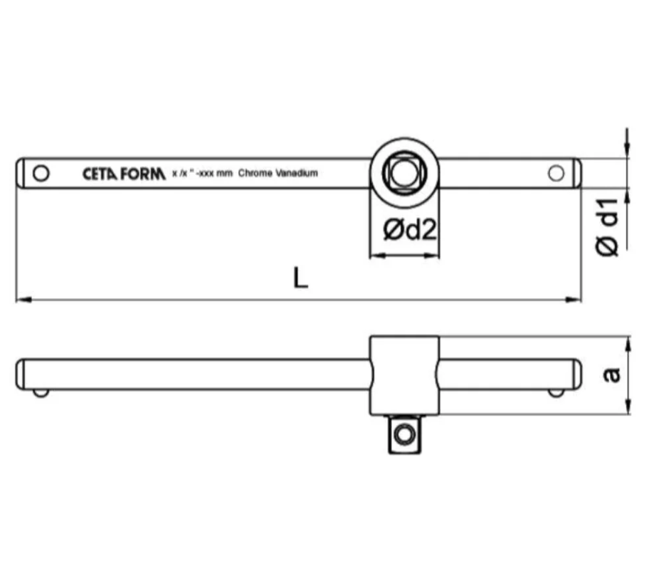 Sliding T-handle 3/4" Ceta Form