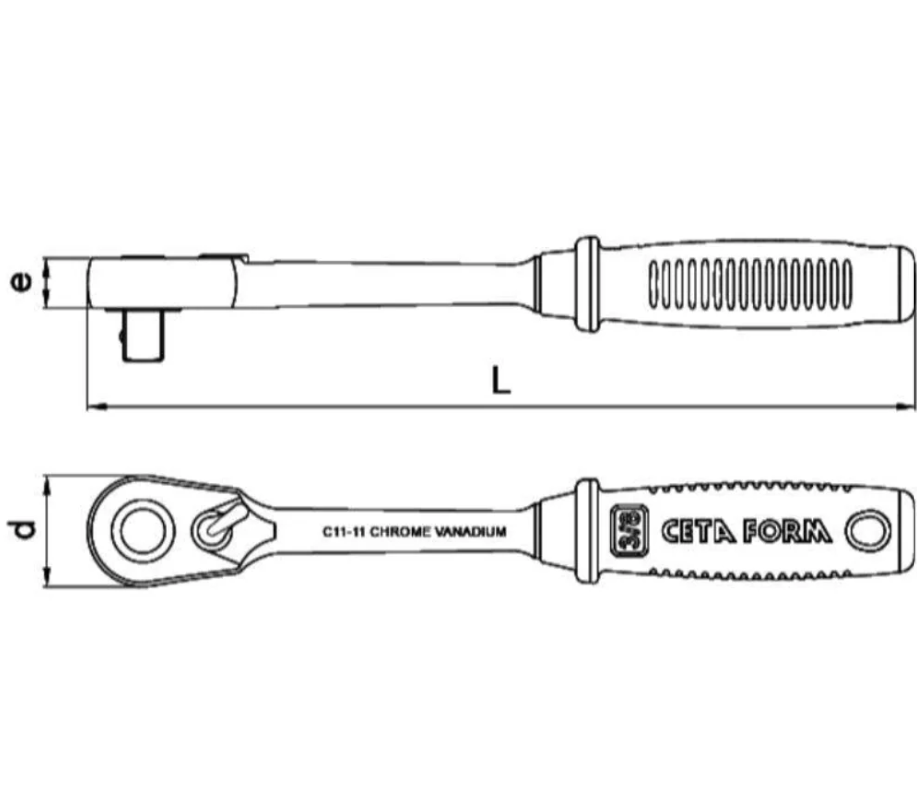 Ratchet Handle, 3/8", Ceta Form, C11-11
