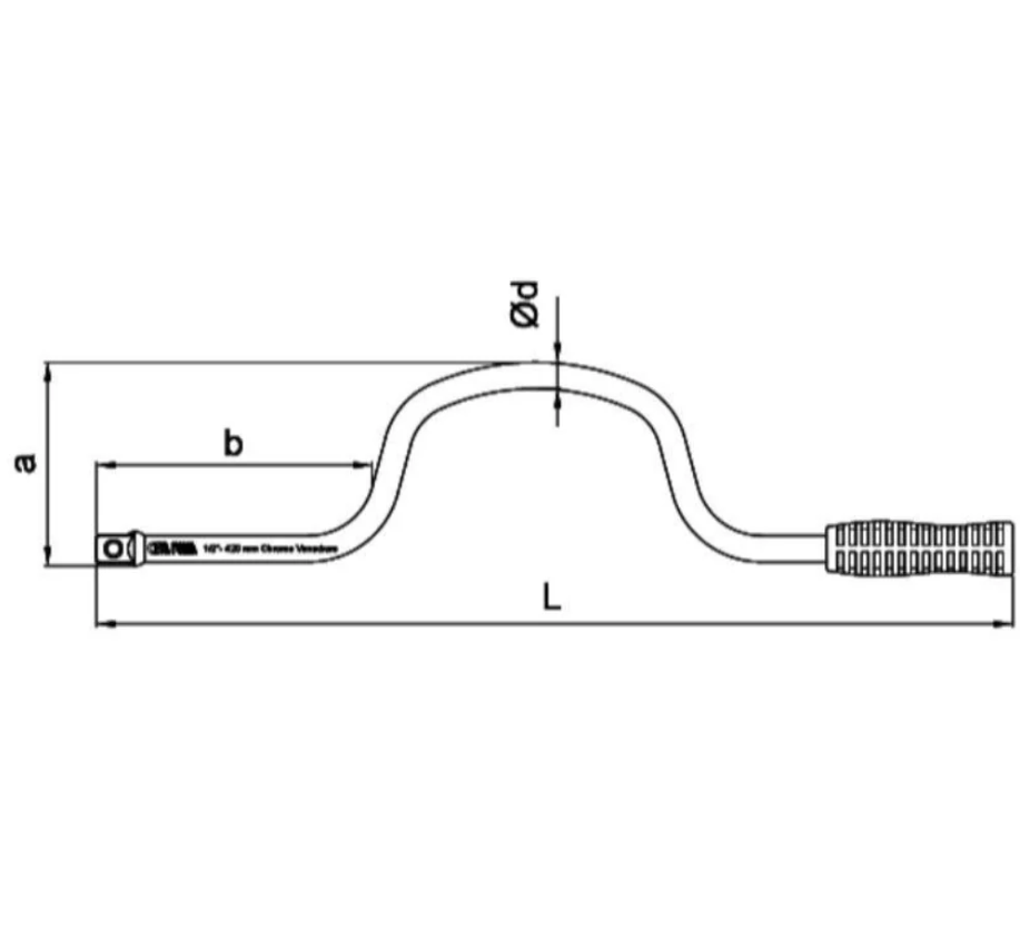 C21-50 1/2 Inch U-type 420mm Socket Handle, Ceta Form, Made In Turkey