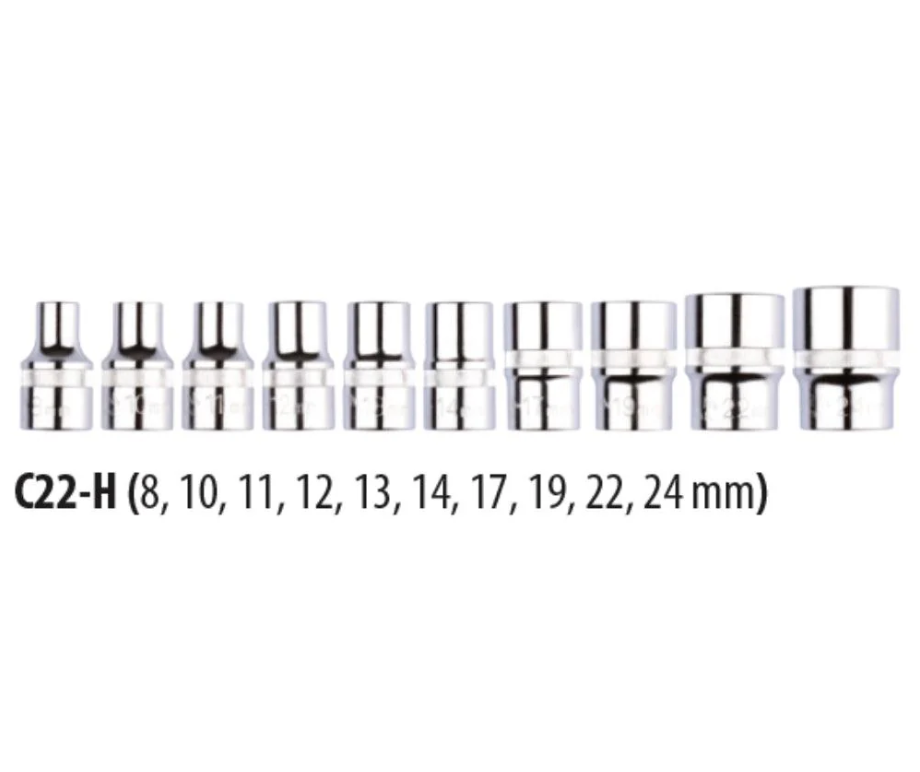 A Comprehensive 75-piece Tool Set Featuring Sockets, Wrenches, And Essential Tools, Model A50M-75PH2 By Ceta Form, Made In Turkey.