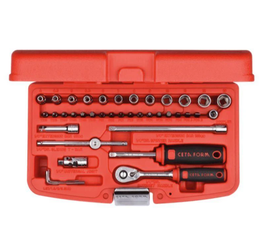 40-piece 1/4" Socket And Bit Set With Screwdriver And Sockets, Ceta Form, Made In Turkey — C00-40PH2