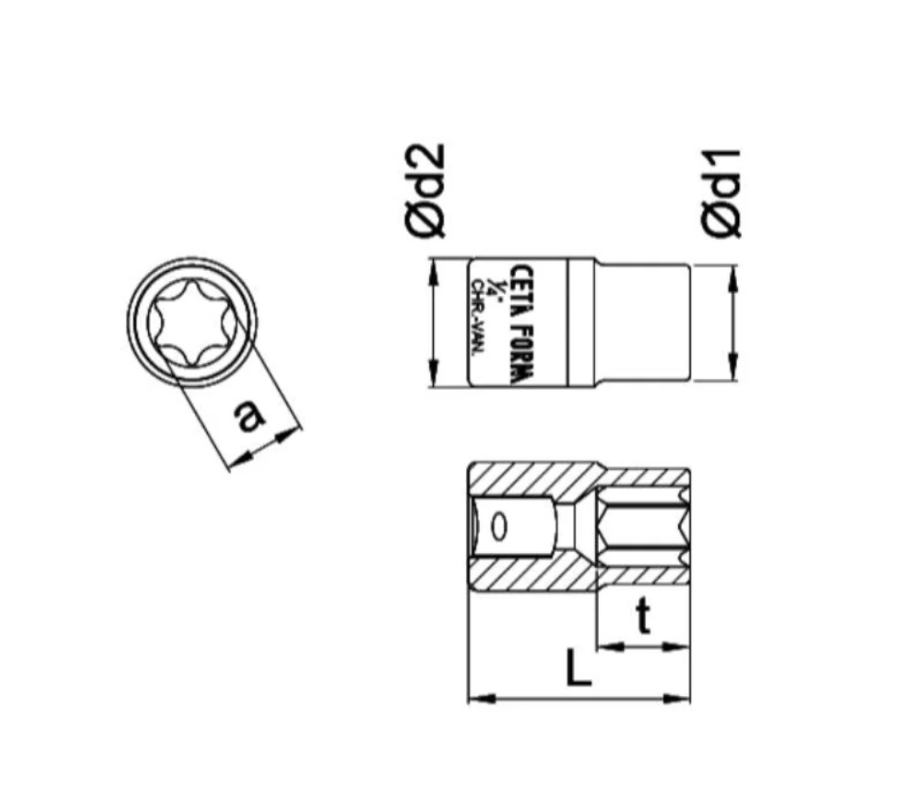 C06-06 6mm Short Hex Bit For 1/4'' – Ceta Form, Made In Turkey