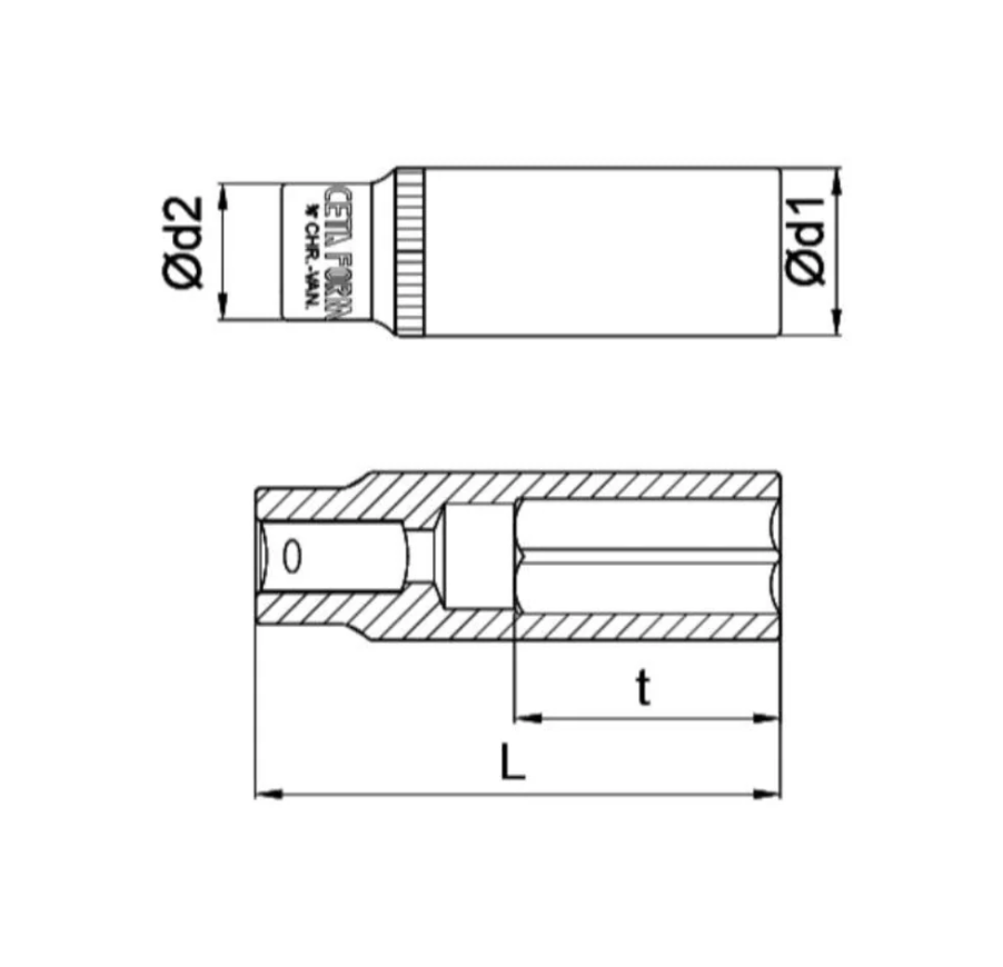 C14-H09 9mm Long Hex Bit Socket For 3/8'' – Ceta Form, Made In Turkey