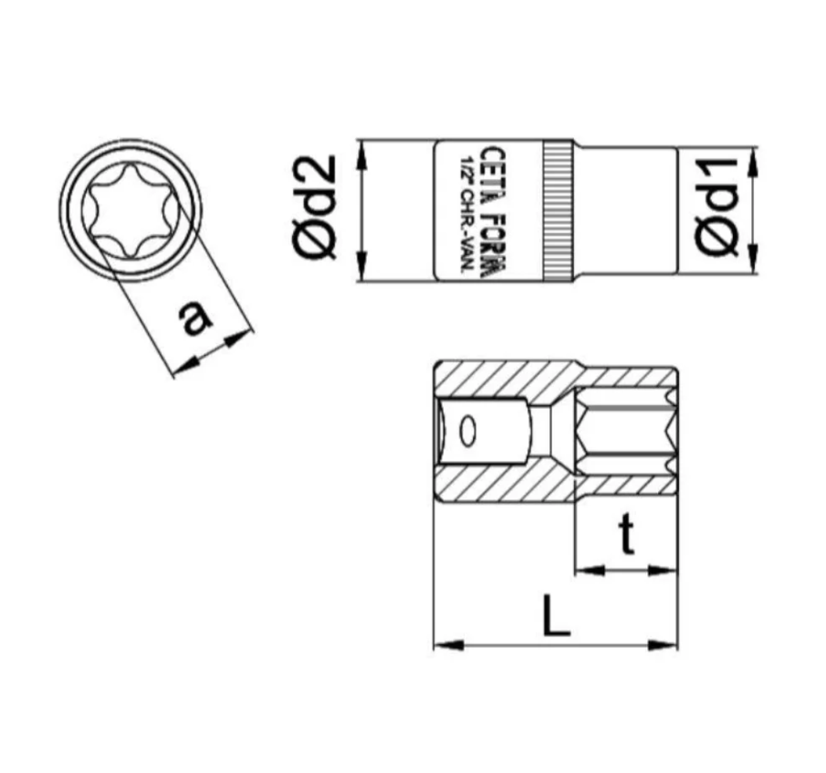 C02-H120 Hex Bit 12mm 1/4" – Ceta Form Turkey
