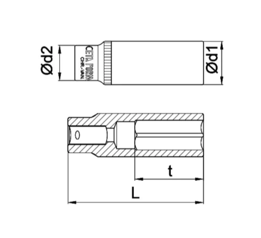 Long Hex Bit 8mm 1/4" – Ceta Form Turkey – Model C04-H080