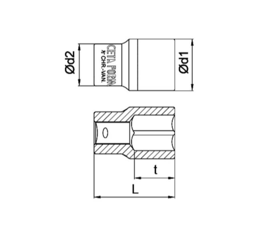 Hex Bit 24mm 1/2 – Ceta Form Turkey – Model C22-H24