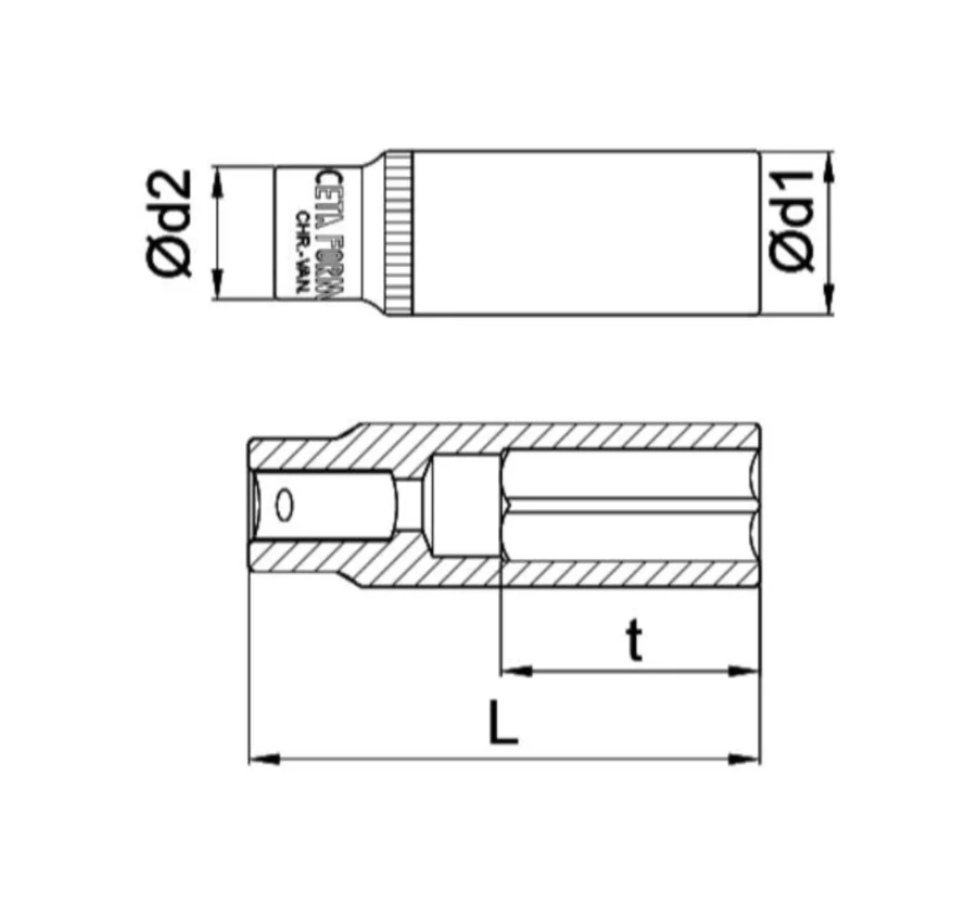 10mm Long 6-Point Socket 1/4" – Ceta Form Turkey – Model C04-H100