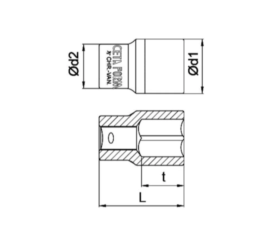 13mm 6-Point Bit 1/4" – Ceta Form Turkey – Model C02-H130