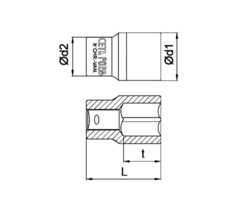 8mm 6-Point Bit 1/2" – Ceta Form Turkey – Model C22-H08