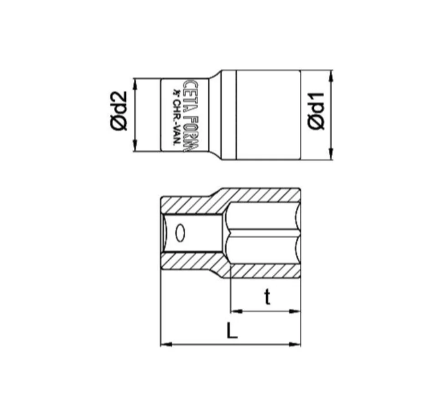 20mm 6-Point Bit 1/2" – Ceta Form Turkey – Model C22-H20