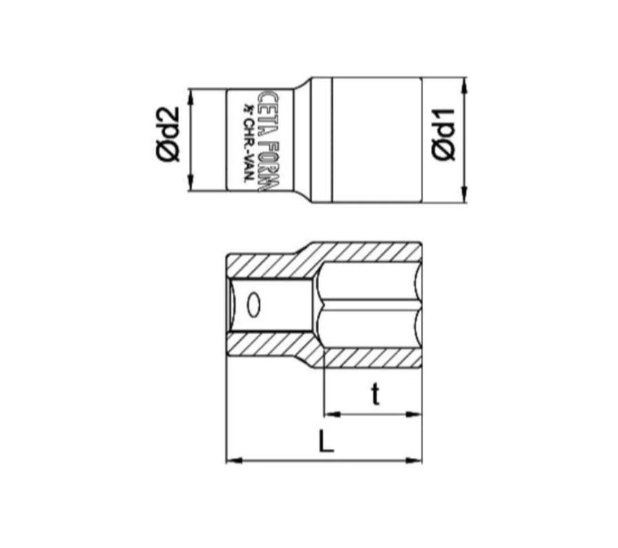 22mm 6-Point Bit 1/2" – Ceta Form Turkey – Model C22-H22
