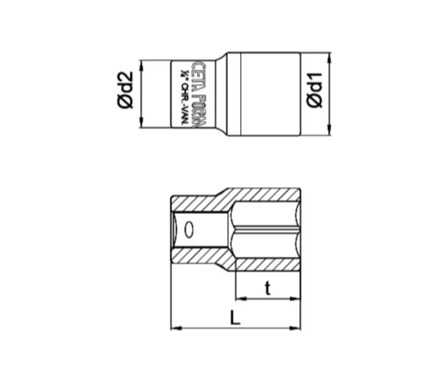 C02-H055 1/4" لقمة سداسية 5.5 مم