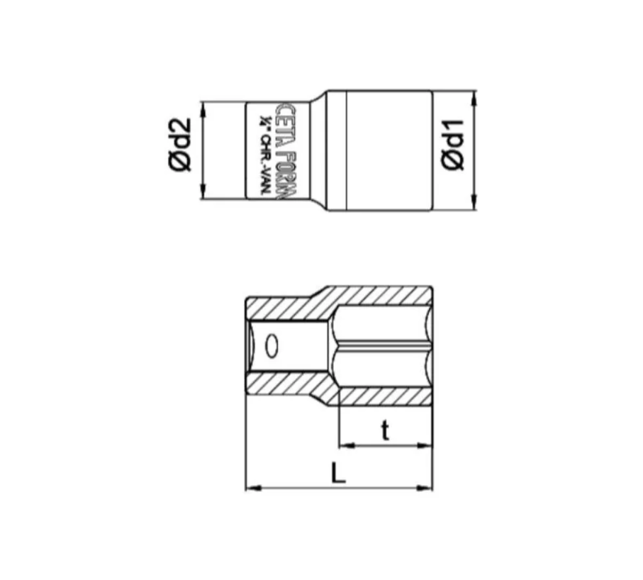 4mm 6-Point Bit 1/4" – Ceta Form Turkey – Model C02-H040