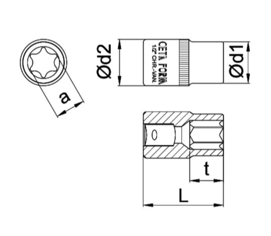 11 Mm 1/2 Inch Drive 6PT Socket – Ceta Form (Made In Turkey), Model: C22-H11