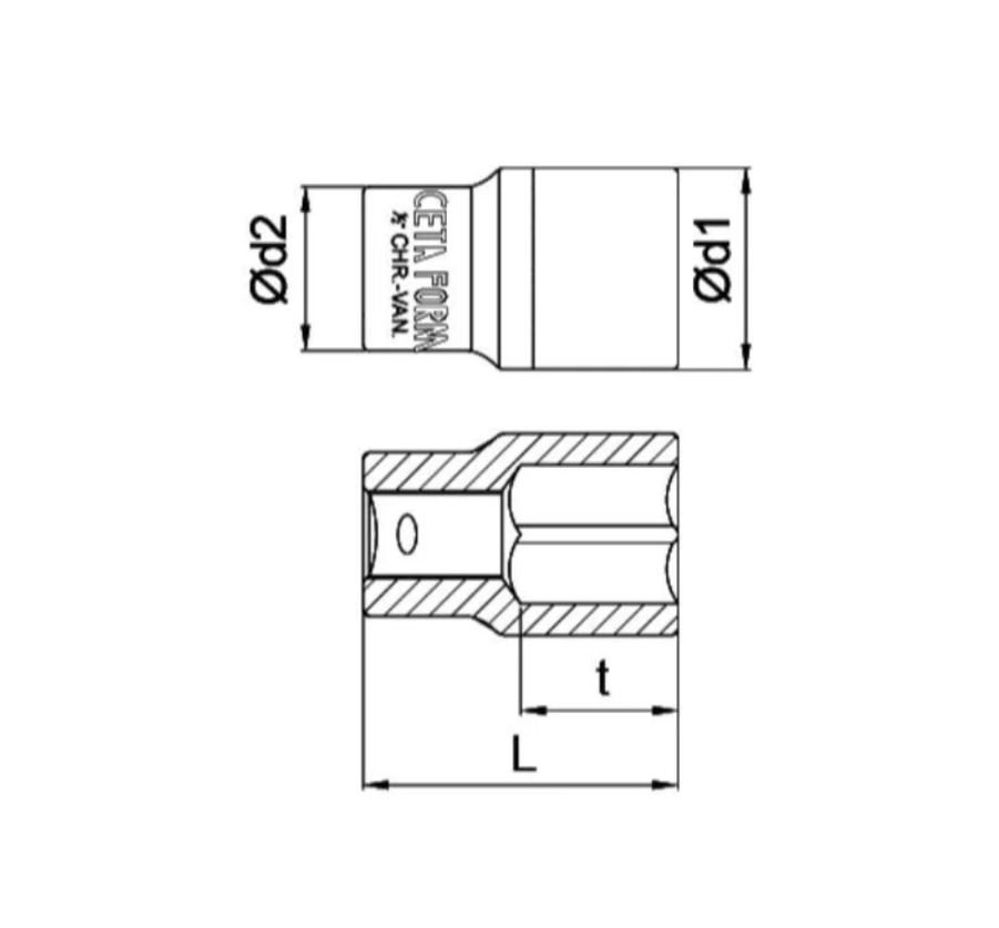 13 Mm 1/2 Inch Drive 6PT Socket – Ceta Form (Made In Turkey), Model: C22-H13