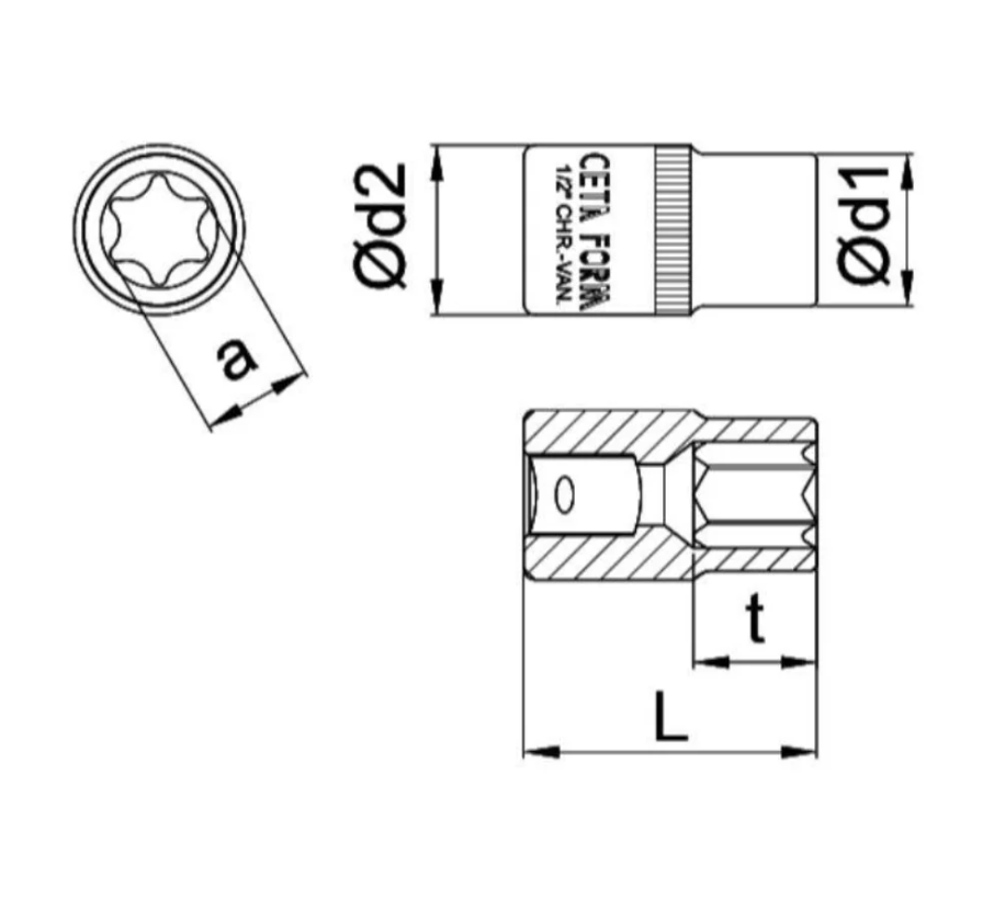 لقمة مسدسة 10مم 1/2 كيتافورم تركي C22-H10