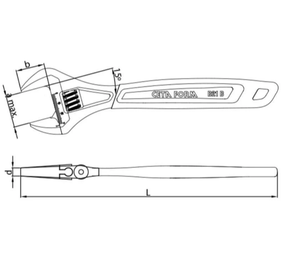 Ceta Form Adjustable Wrench 300mm 12" B21-300B