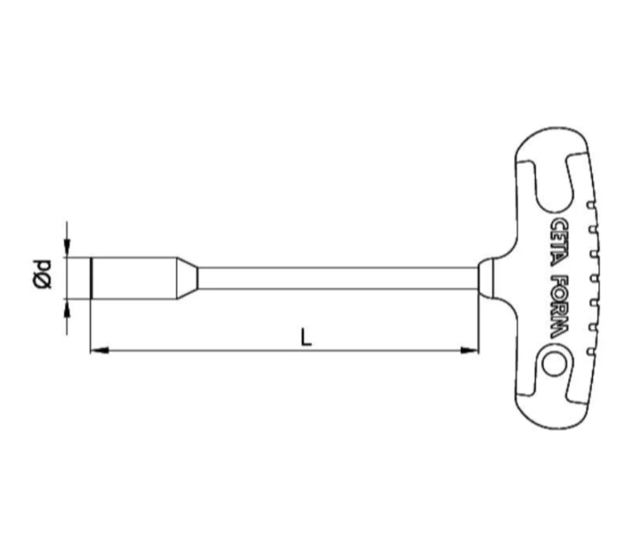 Ceta Form T-Handle Socket Wrench 7mm Length 230mm Turkish K20-07