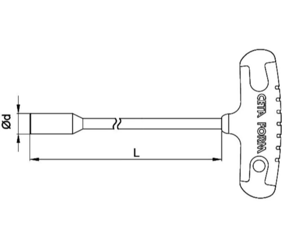 Ceta Form T-Handle Socket Wrench 8mm Length 230mm K20-08L