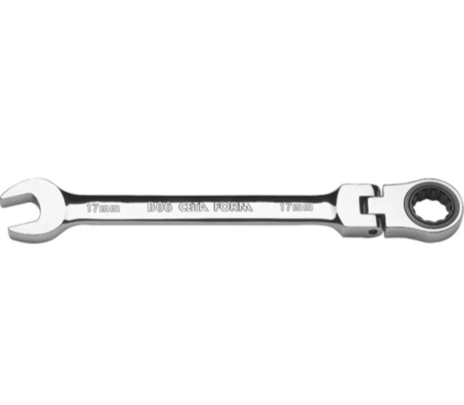 Ceta Form B06-12 12mm Hinged Combination Ratchet Wrench, Serrated Head