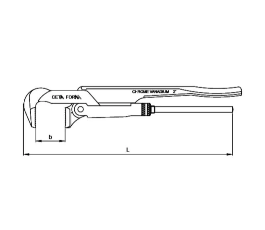 Ceta Form I01-20 2" Swedish Type Pipe Wrench – Offset Jaw