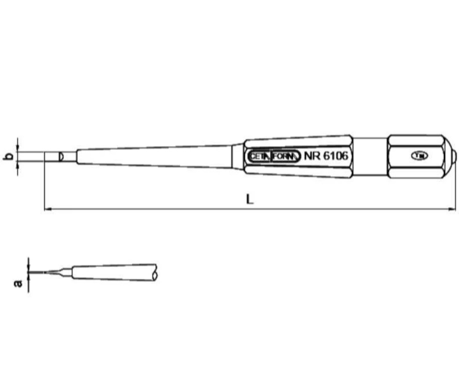 Large Test Screwdriver, Ceta Form, 3.5 × 178 Mm, Model 6106