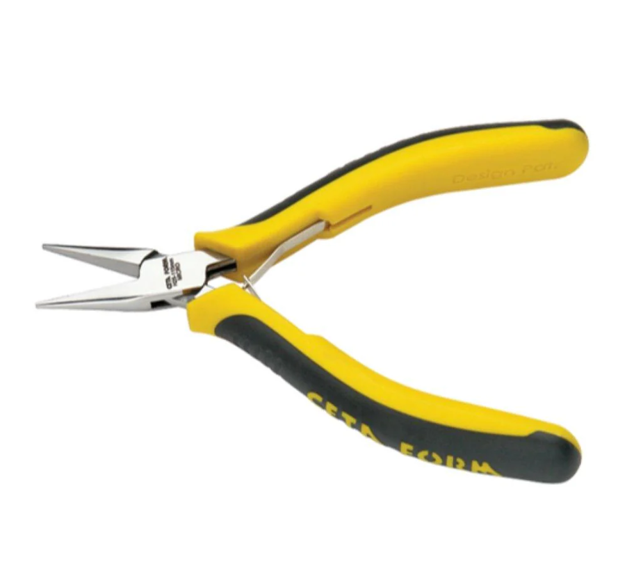 Super 12 Mm Yellow Curved Long Nose Pliers , Ceta Form (Turkish), Model H23-31-0120