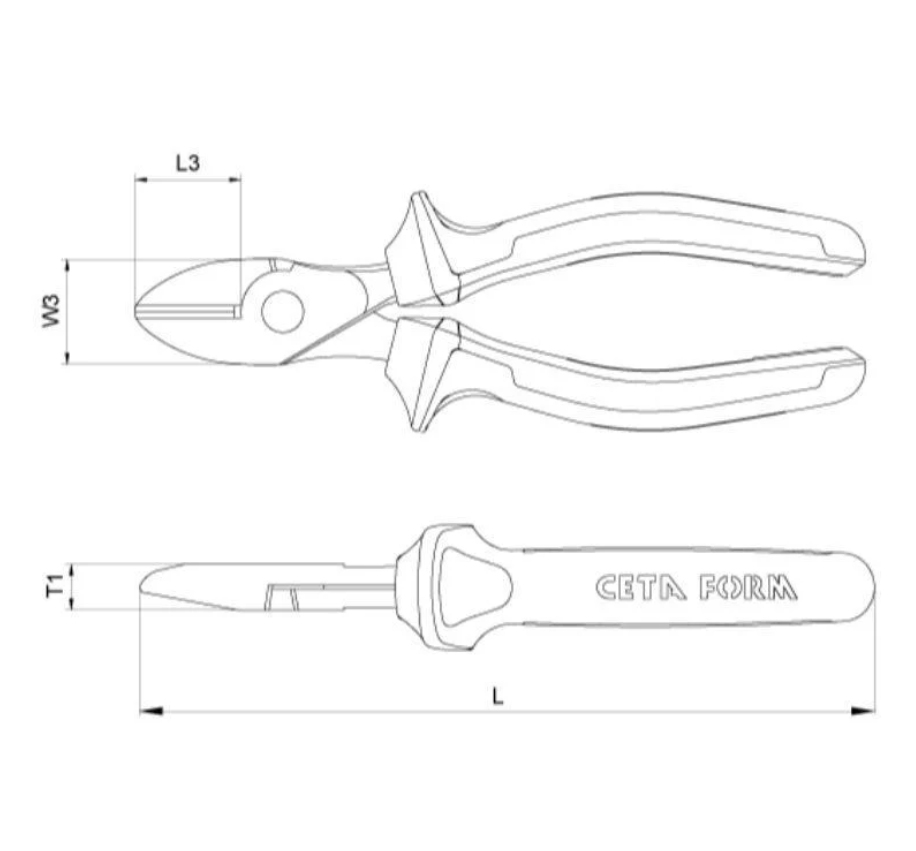 Cutting Pliers With Standard Red Handle, 180 Mm, Ceta Form (Turkish), Model E08-11-0180