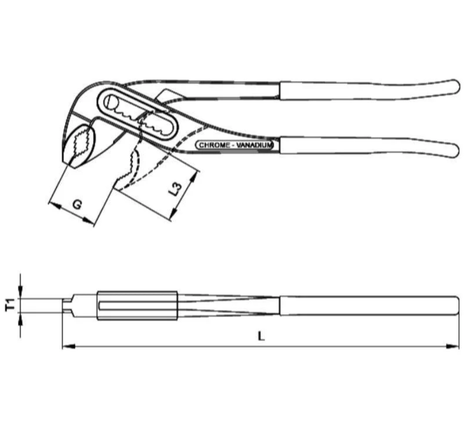 Water Pump Pliers With Standard Red Handle, 250 Mm, Ceta Form (Turkish), Model E30-54-0250
