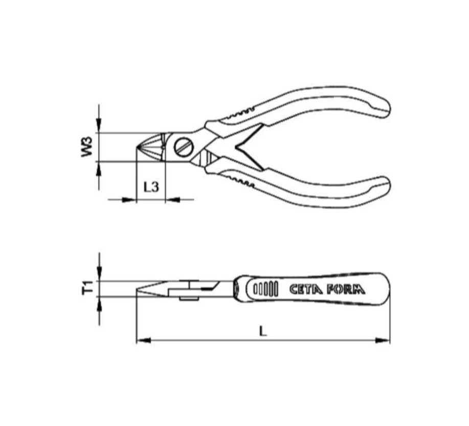 Electronic Side Cutting Pliers H.D., 120 Mm, Ceta Form (Turkish), Model H20S-120SB