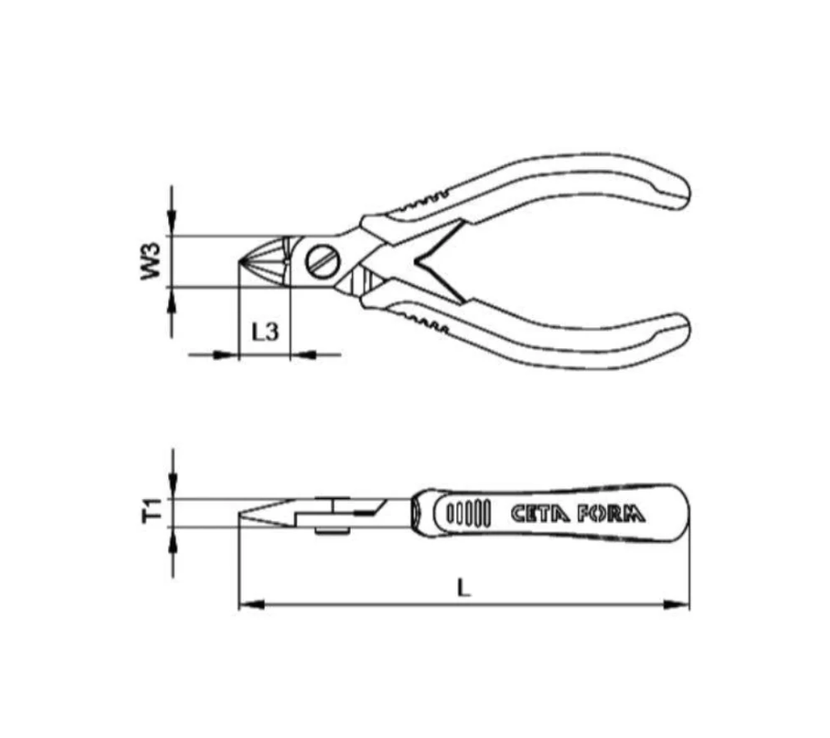Electronic Cutting Pliers With Yellow Insulated Handle, 120 Mm, Ceta Form (Turkish), Model H20S-120FL