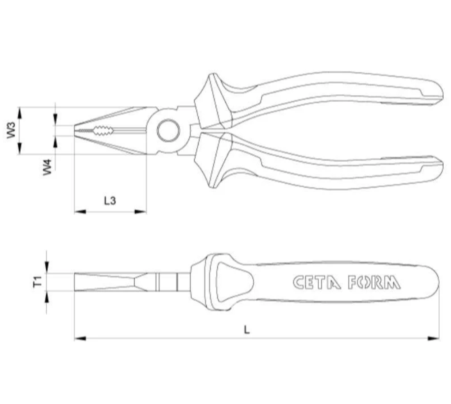 Combination Pliers With Super Handle, 200 Mm, Ceta Form, Model E01-11-0200