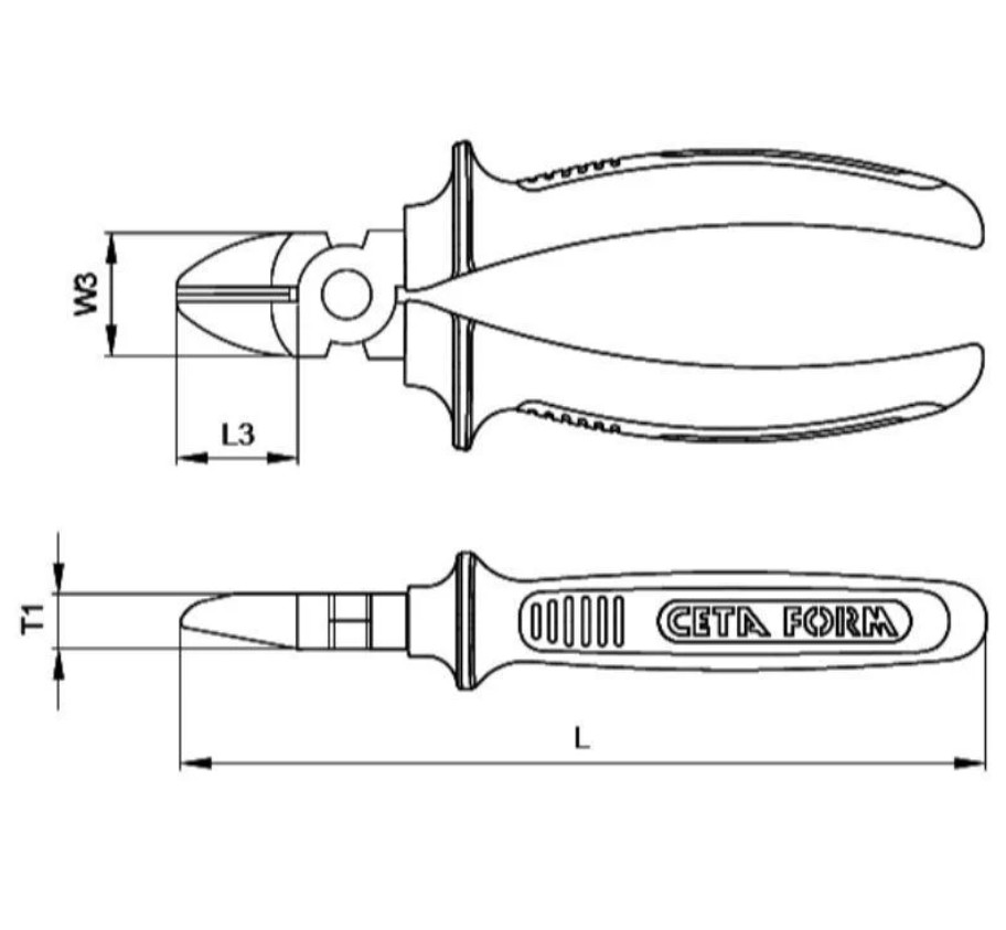 Standard Side Cutting Pliers, Super Grip Handle, 140mm Polish Finish – Ceta Form, Made In Turkey, Model: E06-41-0140