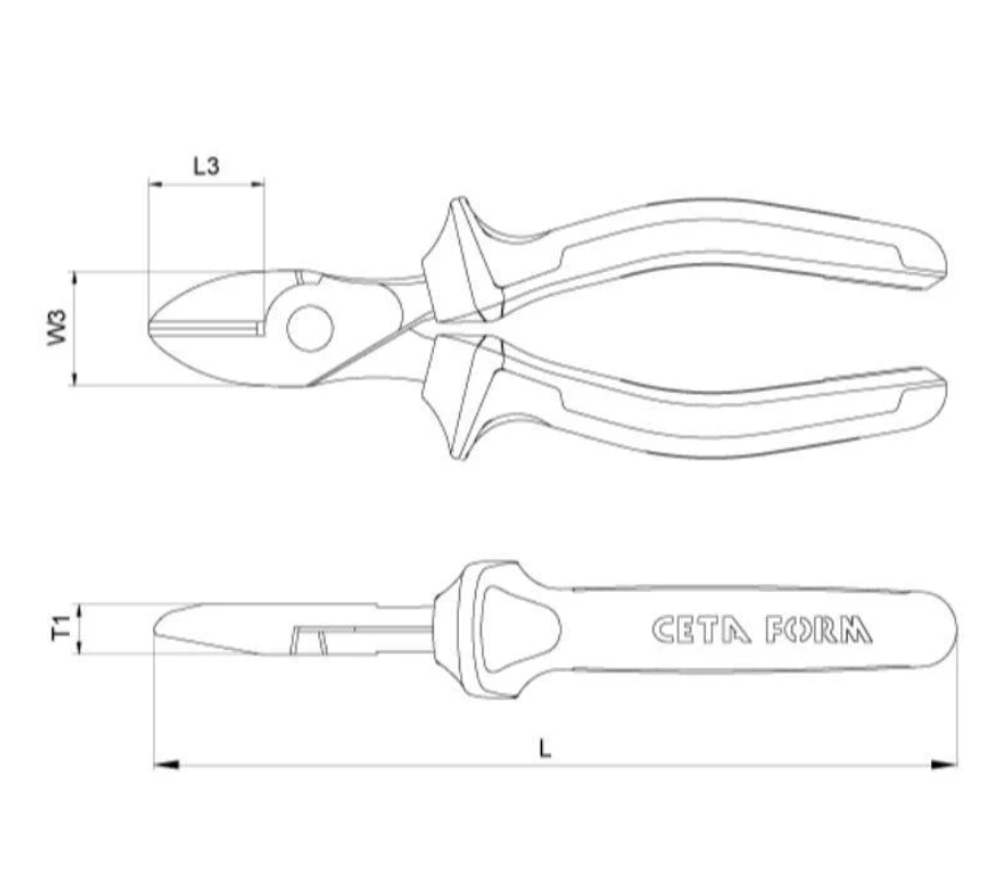 Standard Cutting Pliers, Super Grip Handle, 180mm – Ceta Form, Made In Turkey, Model: E08-41-0180