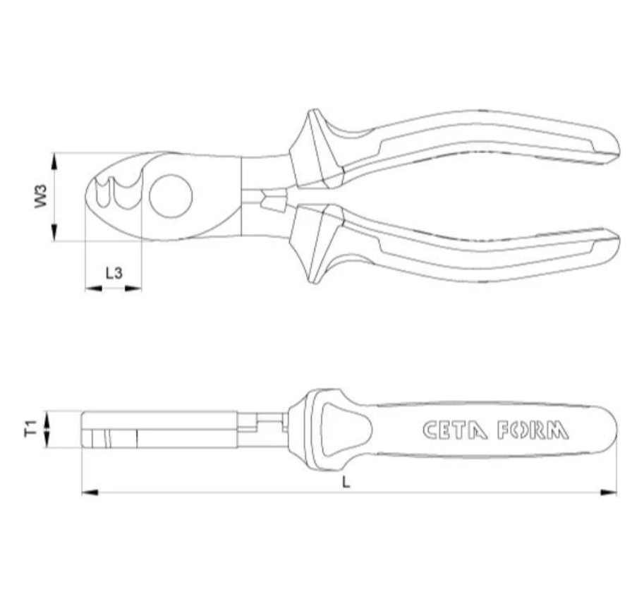 Cable Cutter, 1000V Insulated, 160mm – Ceta Form, Made In Turkey, Model: G30-48-0160