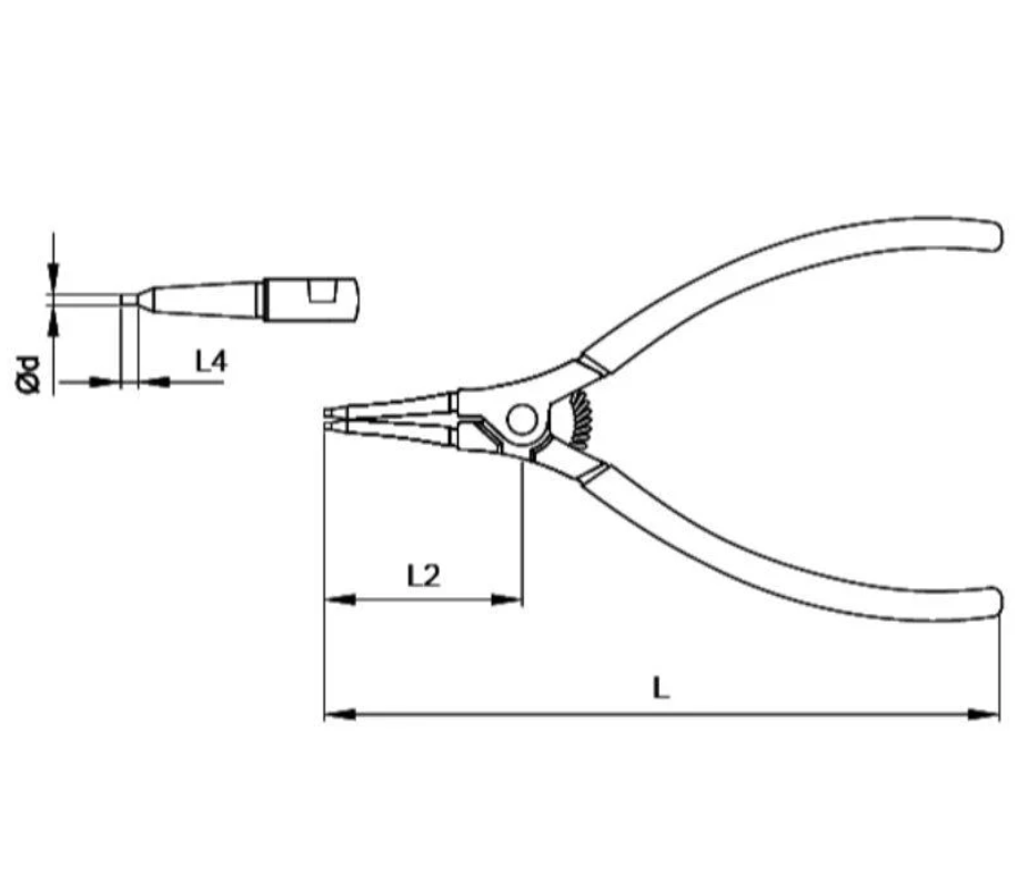 Straight External Circlip Pliers, 180mm – Ceta Form, Made In Turkey, Model: E65-44-0180