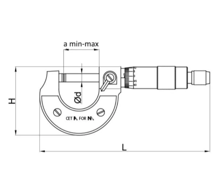 Micrometer, Measuring Range 25.00 To 50.00mm – Ceta Form, Model: P47-050
