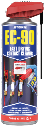 ACTION CAN® EC-90 (Twin Spray)_500ML بخاخ منظف جاف وسريع التبخر للوصلات الكهربائية ولوحات التحكم والمفاتيح