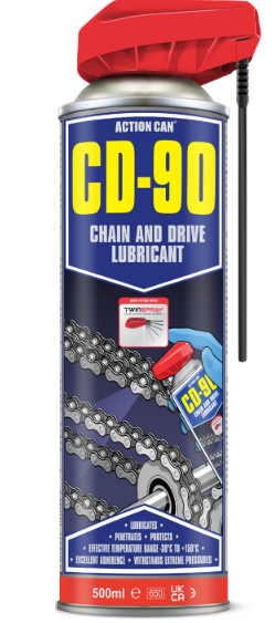 ACTION CAN® CD-90 (Twin Spray)_500ML Lubricating oil for all types of chains and transmission system components