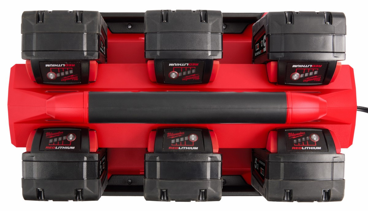 شاحن متعدد شحن 6 بطاريات في وقت واحد بطاريات 2.0, 4.0, 5.0, 6.0, 9.0, 3.0, 5.5, 8.0, 12.0 ماركه مولوكي