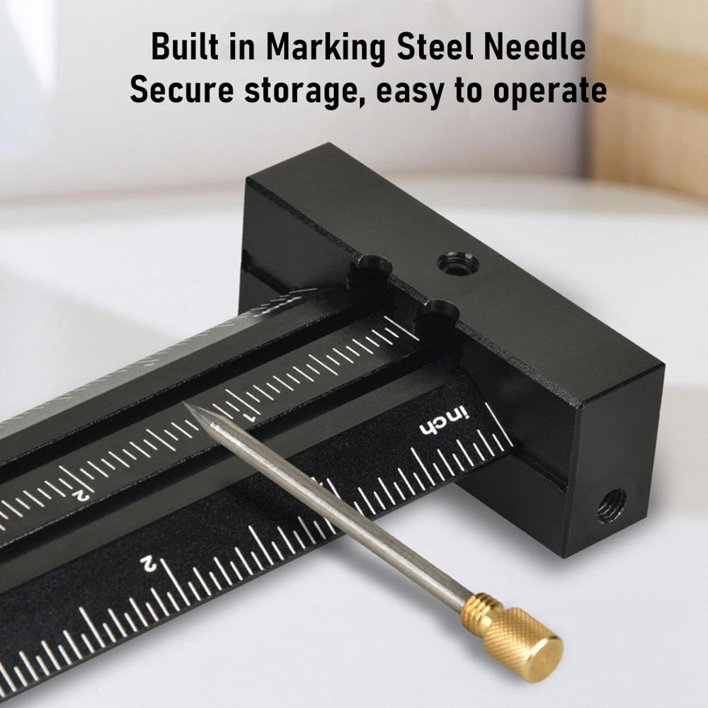 مسطرة زاوية T من سبائك الألومنيوم أداة محمولة ومناسبة لمشاريع النجارة، الهندسة، والرسم مع قلم