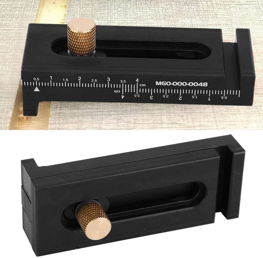 Depth Measuring Ruler, Woodworking Line Ruler, Black Aluminum Brass Marking Gauge Depth Measuring Ruler, Woodworking Marking Gauge