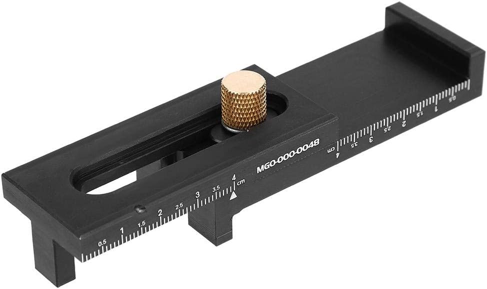 Depth Measuring Ruler, Woodworking Line Ruler, Black Aluminum Brass Marking Gauge Depth Measuring Ruler, Woodworking Marking Gauge