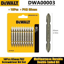 طقم سنون مفك مزدوج صليبة 65 مم 10 قطع ديوالت