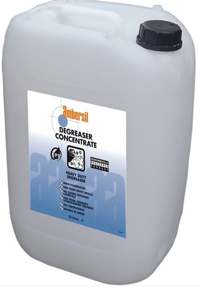 AMBERSIL DEGREASER RTU/CONCENTRATE HEAVY DUTY DEGREASER 25LTR A highly concentrated water-based cleaner. Removes oils, grease, silicone .