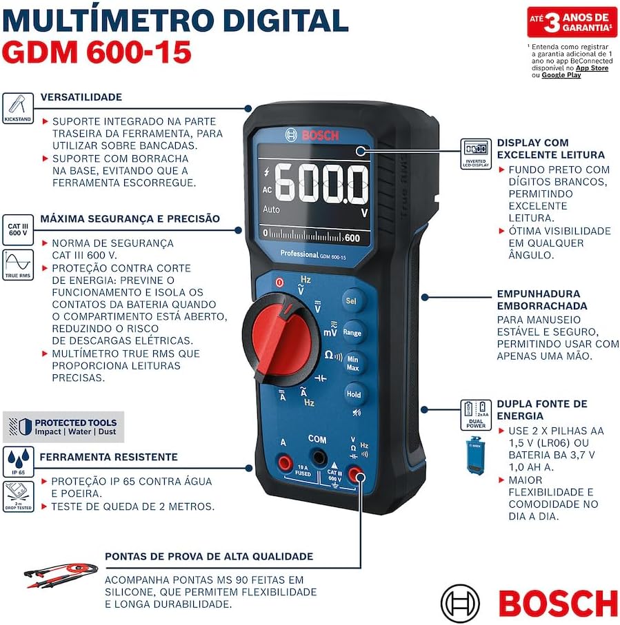 Bosch Digital Multimeter 600 Volt GDM 600-15